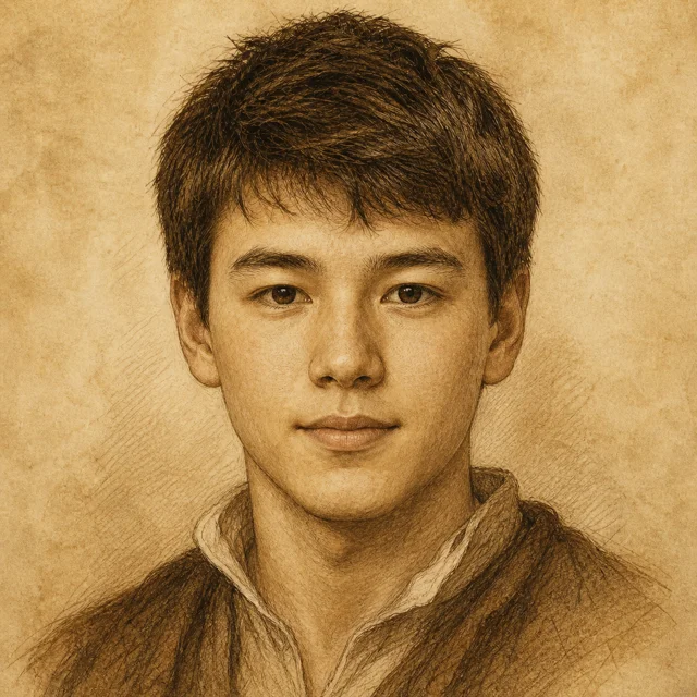 Pencil-sketch style portrait of Publius Nakamoto, in the manner of a Leonardo da Vinci study